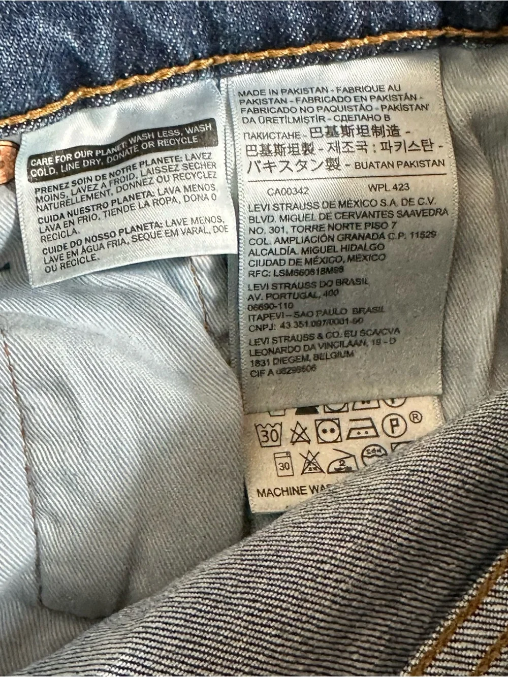 Levi's Dark Blue premium Straight Leg Jeans with Leather Patch